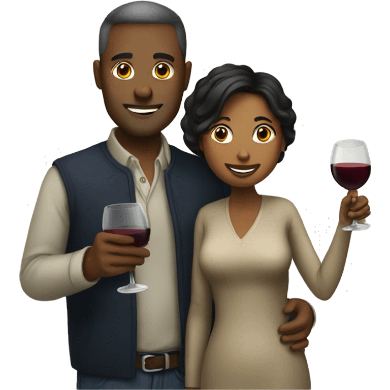 man and woman drinking wine emoji