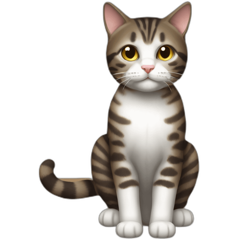 european cat with dark pinstripe tabby color and dark brownwool emoji