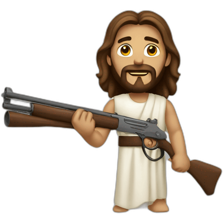 Jesus with a shotgun emoji