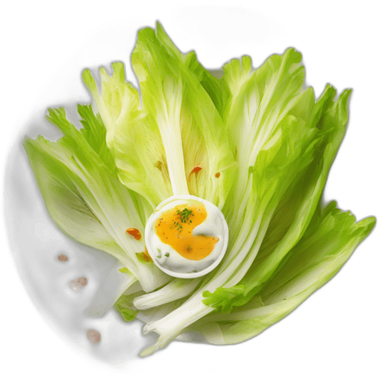 plate with endive salad with sauce emoji