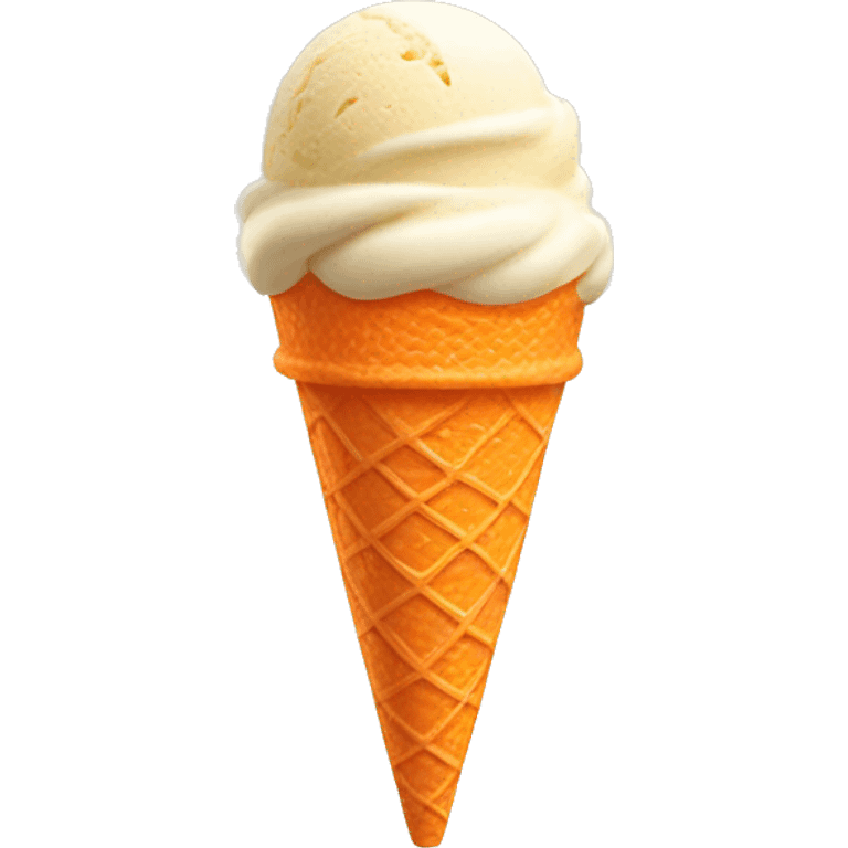 orange and vanilla ice cream cone emoji