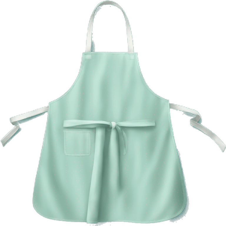 Realistic isolated light teal kitchen apron tied in the front. emoji