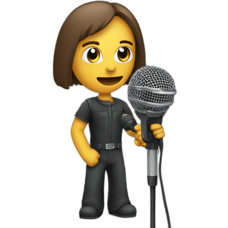 Mic humanoid holding a mic emoji