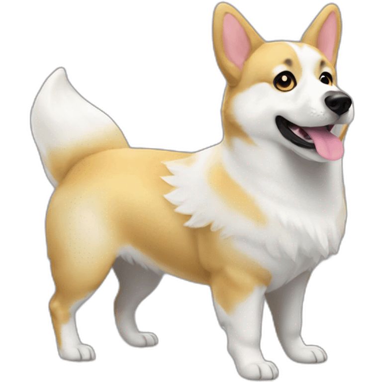 Golden corgi husky ghost costume emoji