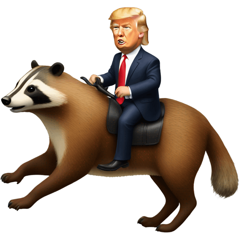 Trump riding a badger  emoji