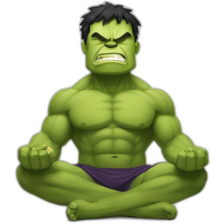 Hulk doing a meditation emoji