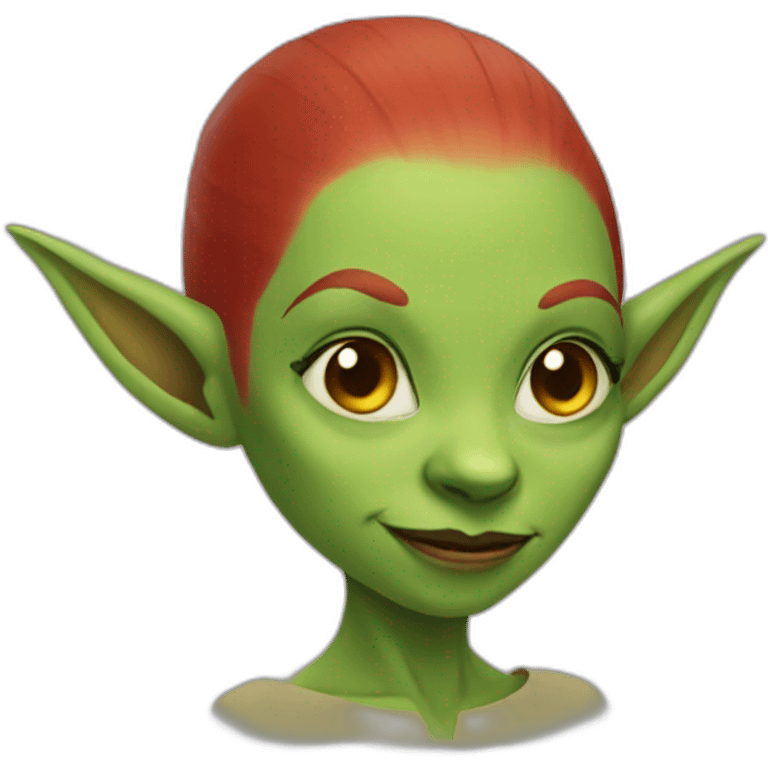 Red bald female goblin emoji