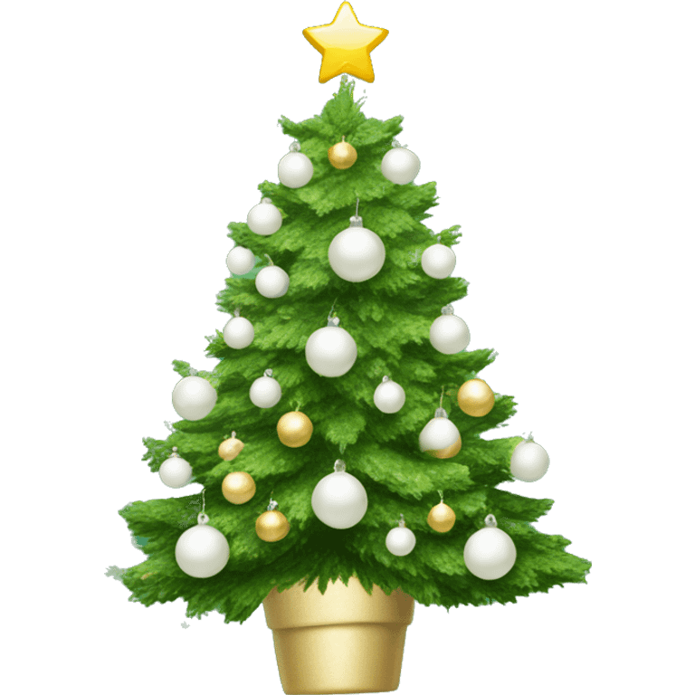 Christmas tree with dainty white ornaments  emoji