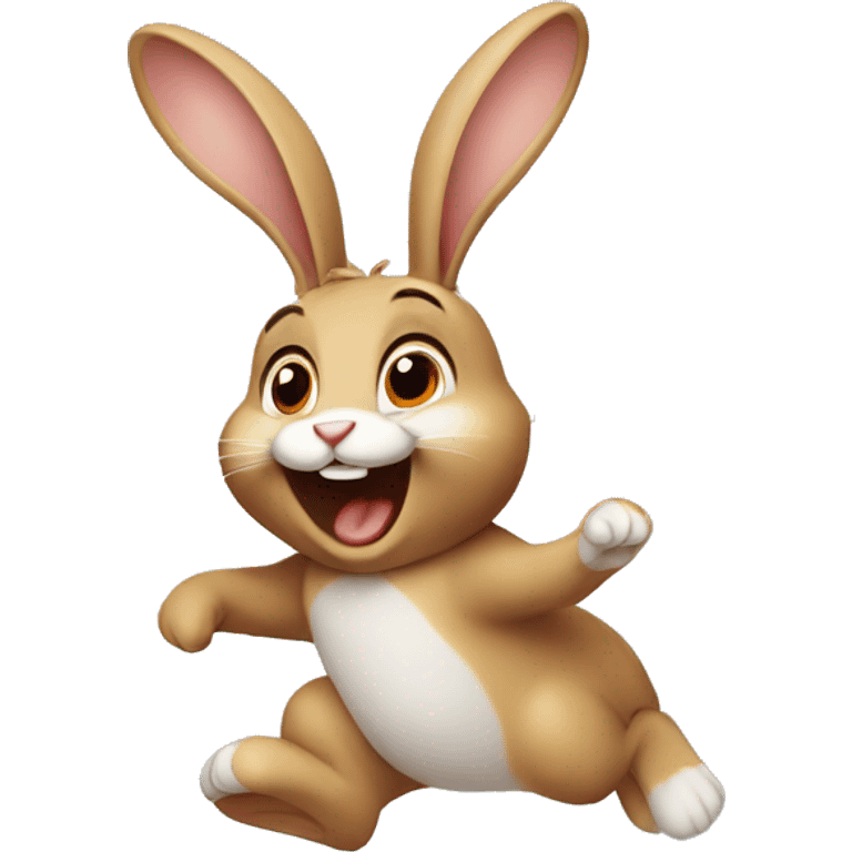 Cute rabbit being so happy and jumping emoji