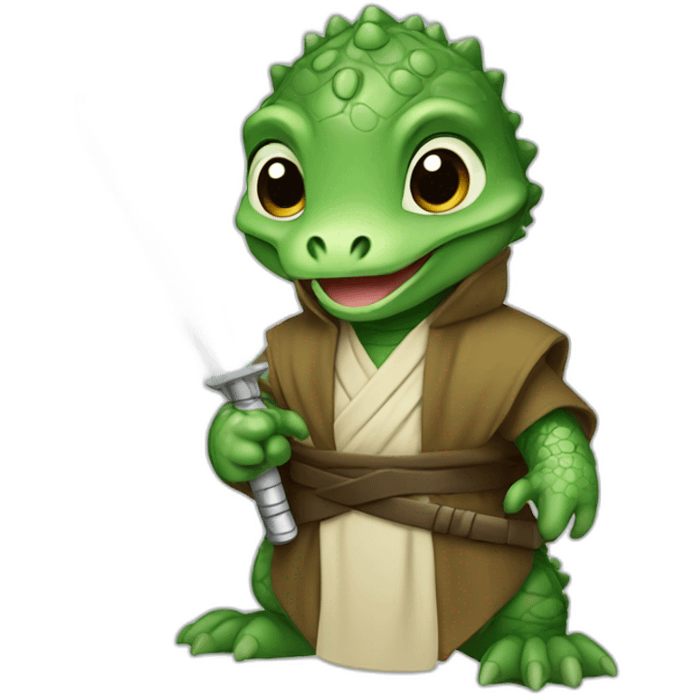 A baby crocodile jedi emoji