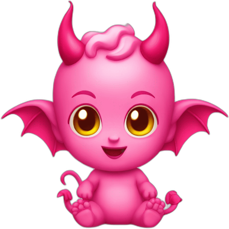 cute pink baby devil emoji