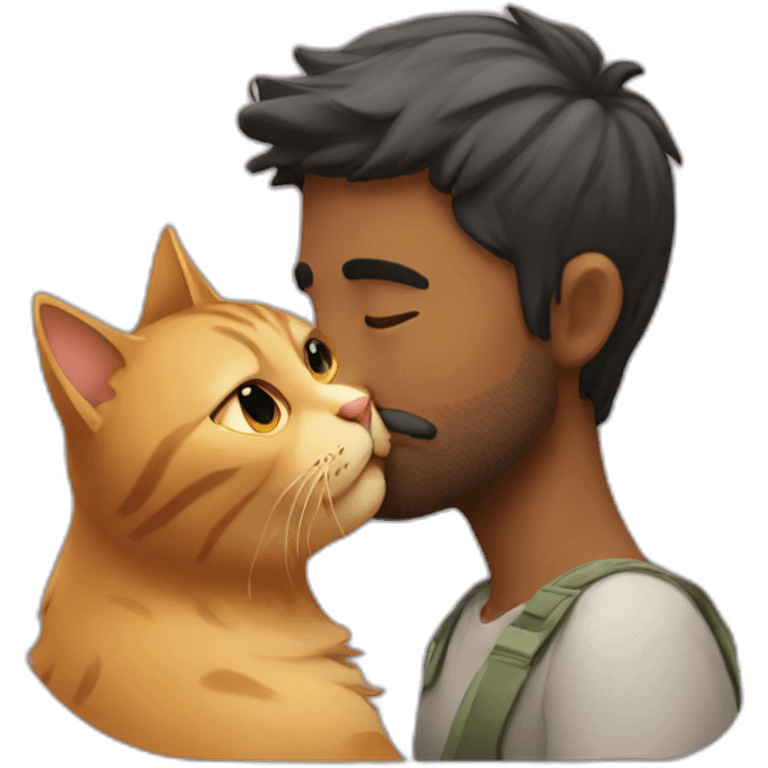 Man kissing the cat emoji