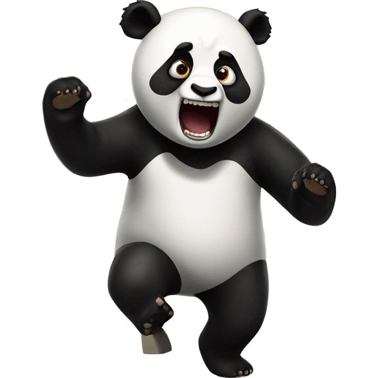 Terrifying and horrifying panda chasing someone emoji