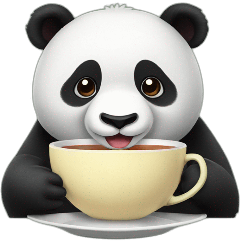 panda sipping tea emoji