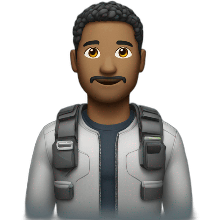 a man with tech clothes emoji