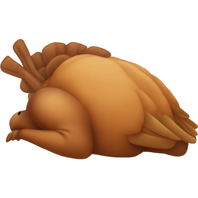 Sleeping cartoon turkey emoji