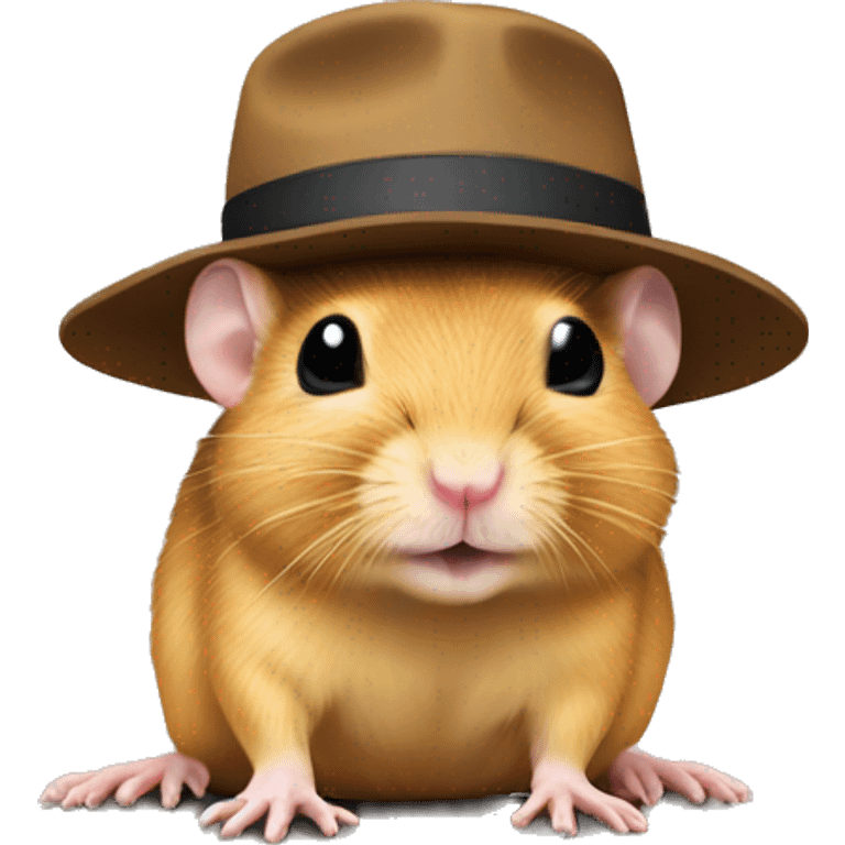 Gerbil with hat  emoji