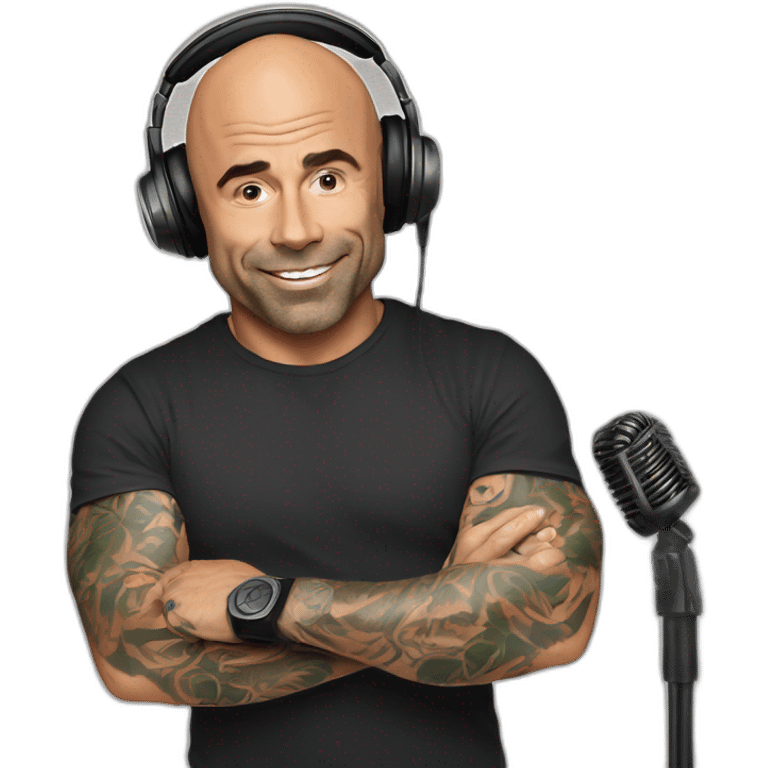 Joe Rogan podcast with a microphone emoji