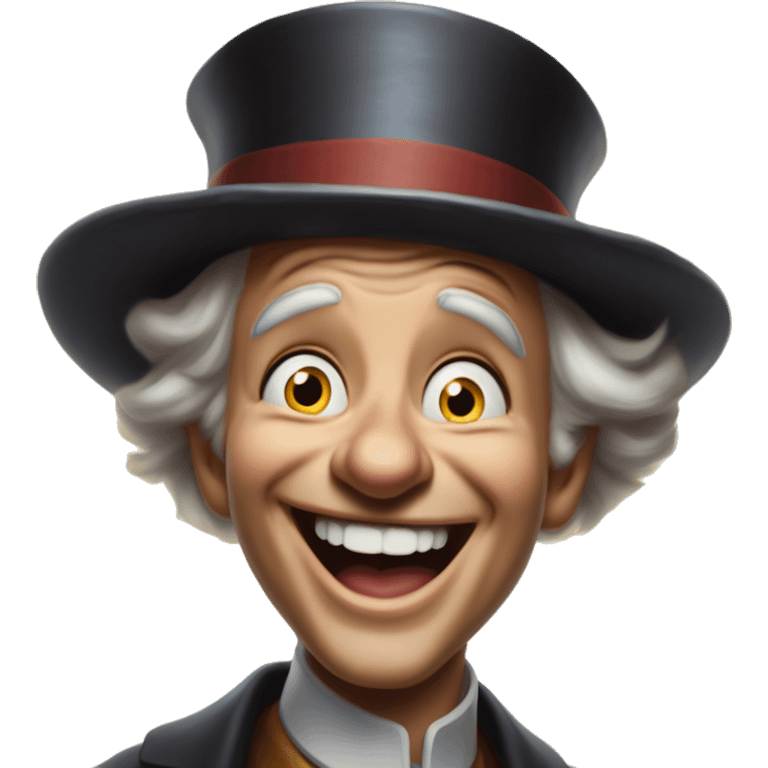 Laughing intricate Schumacher in Uncle Scrooge style, oil paint, mysterious eyes, intricate lips, masterpiece pose, odd perspective, beautiful, desirable, logical emoji