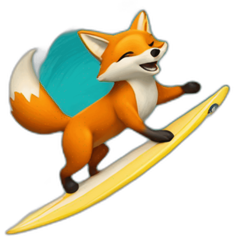 Fox surfing a big wave at Nazare emoji