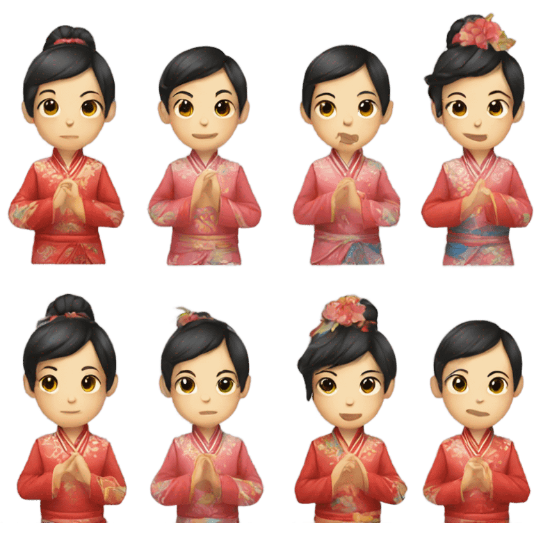 crossdressing boys in chinese attire emoji