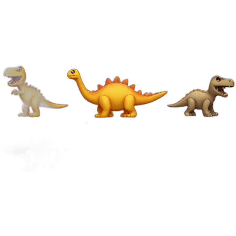 Dinosaures sur des chat emoji