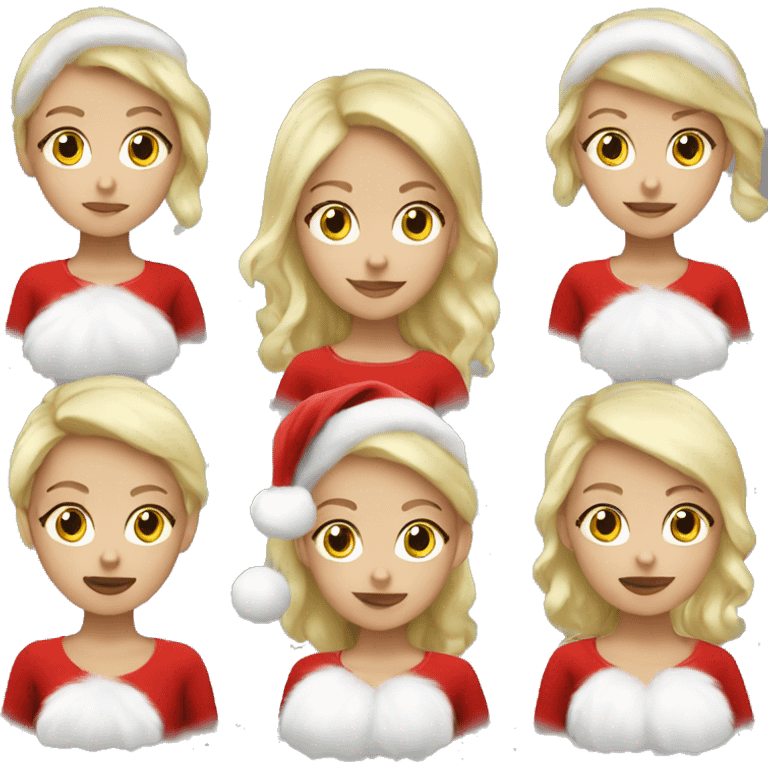 White blond girl as santa claus emoji