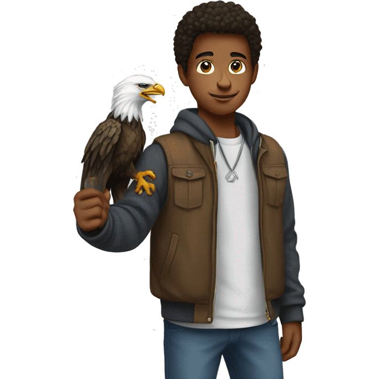  A 18 year-old kid that has an eagle at his hand emoji