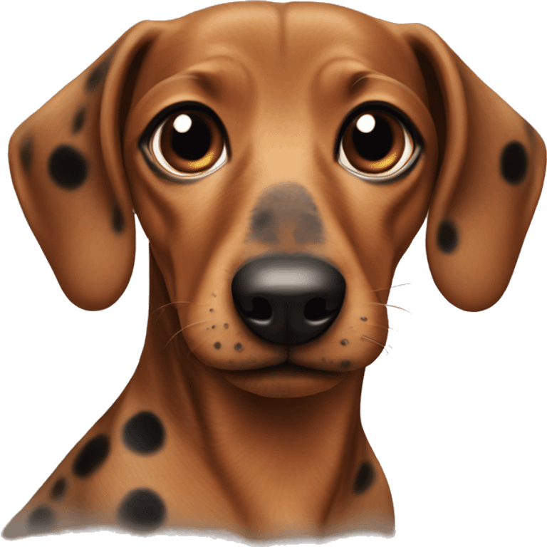 Brown dachshund with black spots  emoji