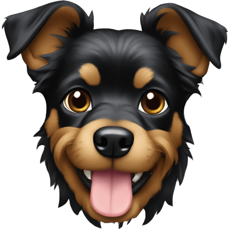 Perro yorshire negro contento emoji