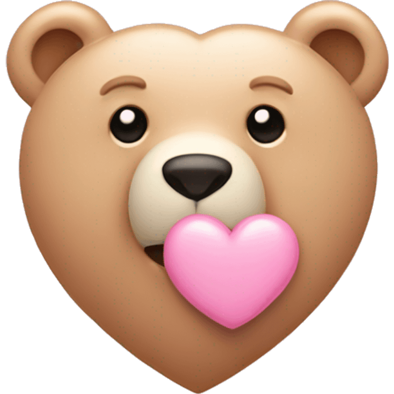 Light pink heart with bear emoji