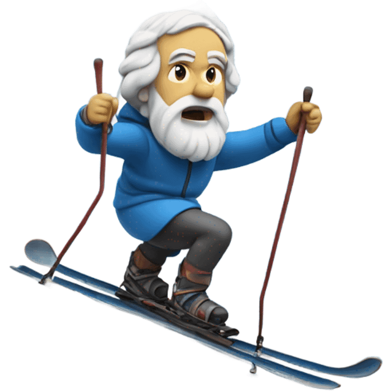 socrates skiing on mountain  emoji