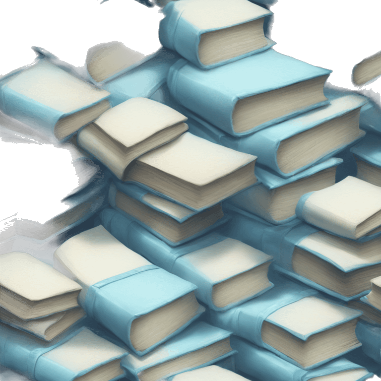 light pale Blue pile of books semi realistic emoji