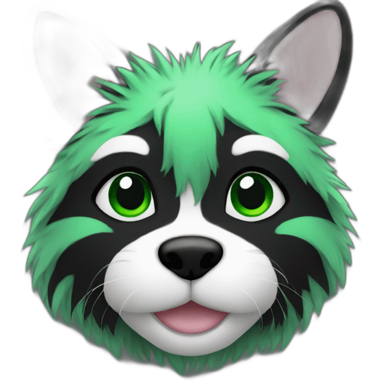 furry black and green emoji