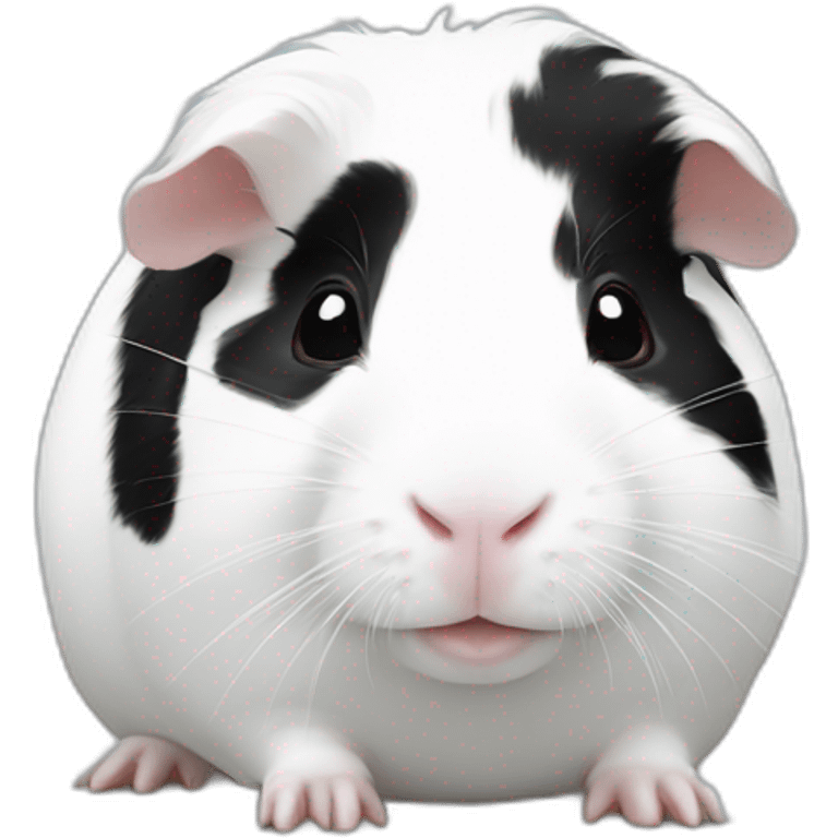 White Guinea pig with black spots emoji