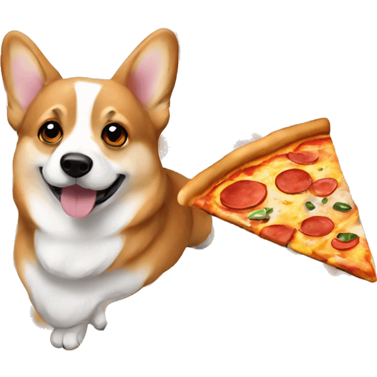 Corgi and pizza  emoji