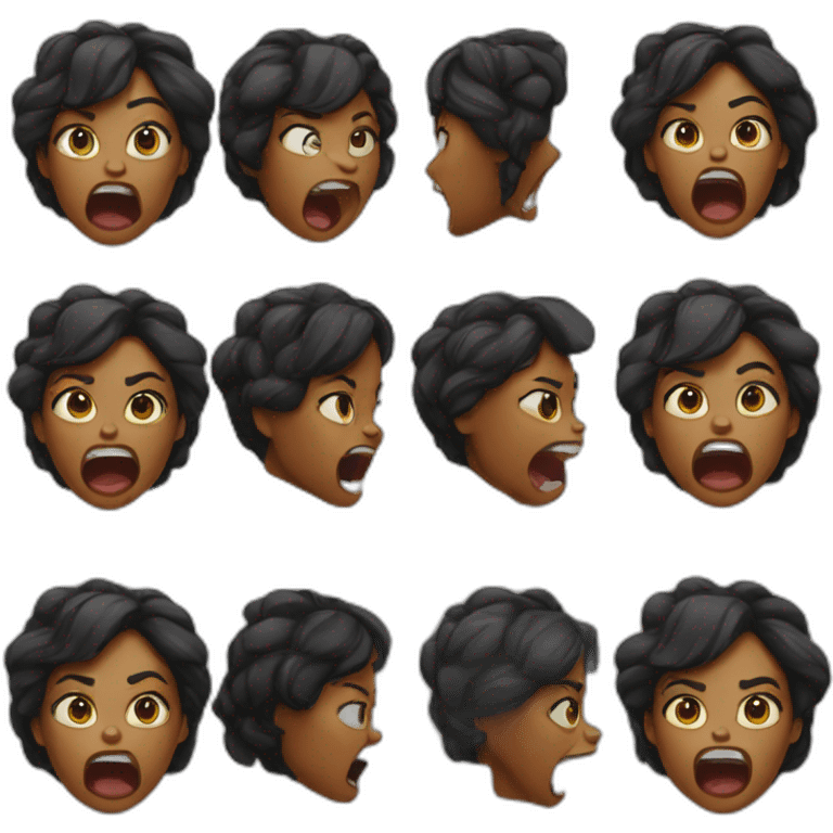 Black girl screaming angrily emoji