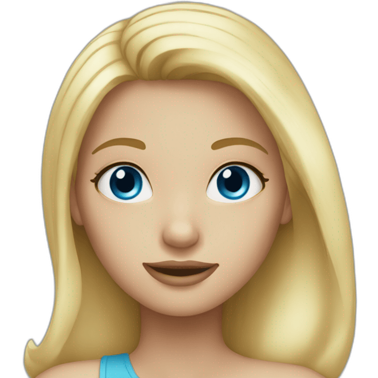 blond girl blue eyes emoji