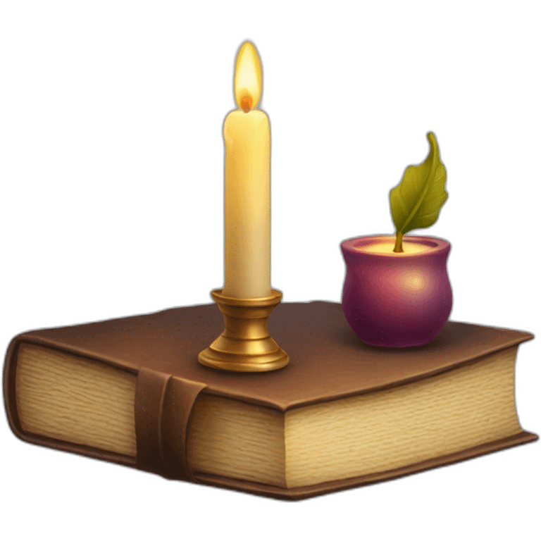 candle and old book emoji