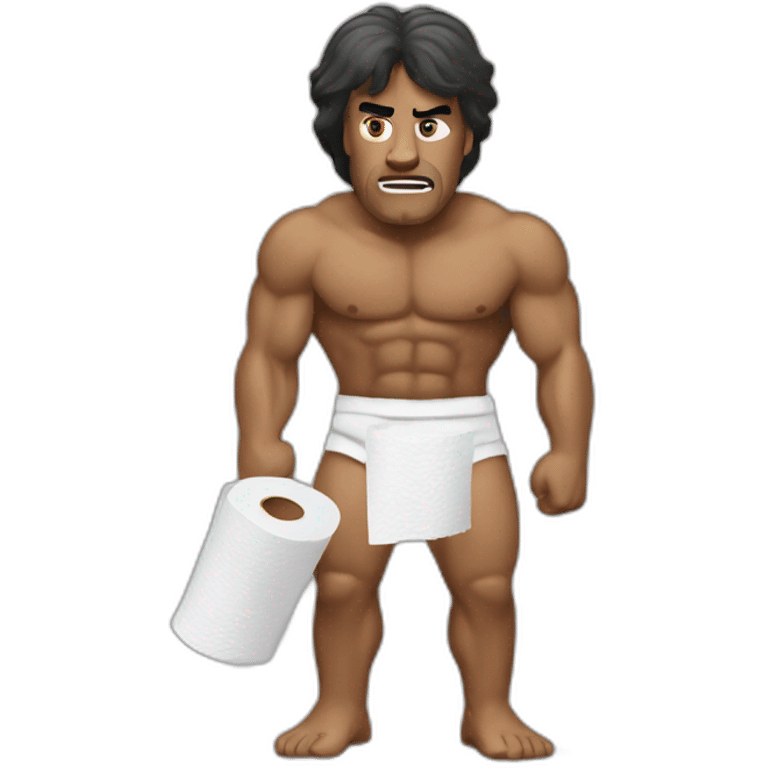 Rambo with toilet paper emoji