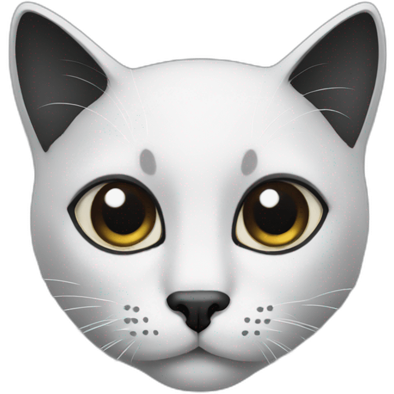 black cat with white dot on nose emoji