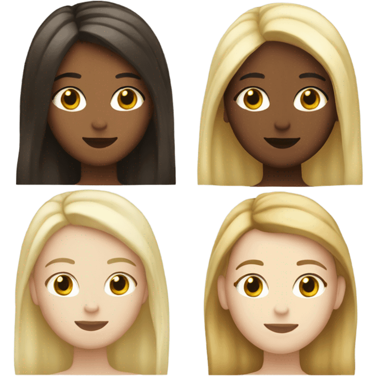 3 best friend 2 with blonde hair white skin and one brunette hair white skin emoji