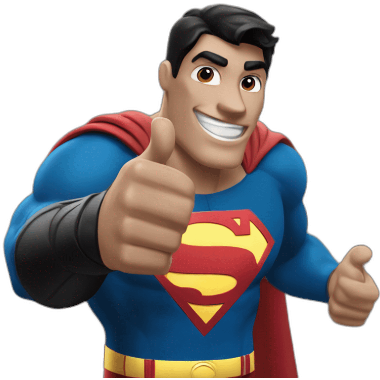 superman giving a thumbs up with black suit from justice league emoji