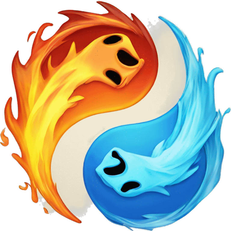 Fire and Water yin yang  emoji