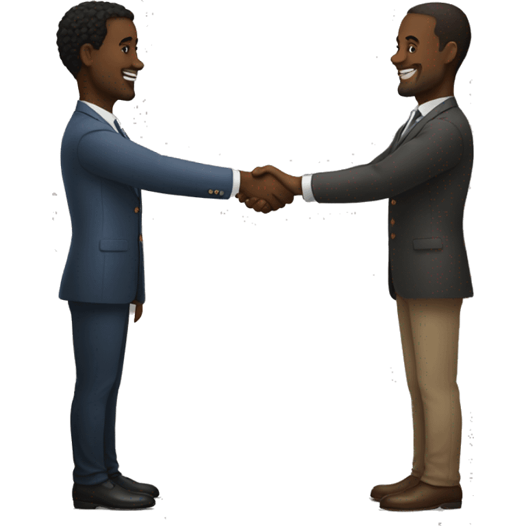 White man and black man shaking hands to end slavery emoji