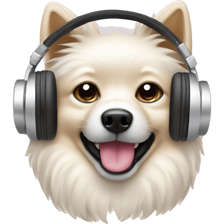 cream spitz in headphones emoji