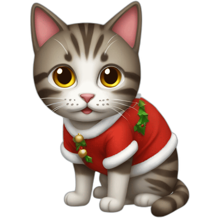 a cat with christams dress emoji