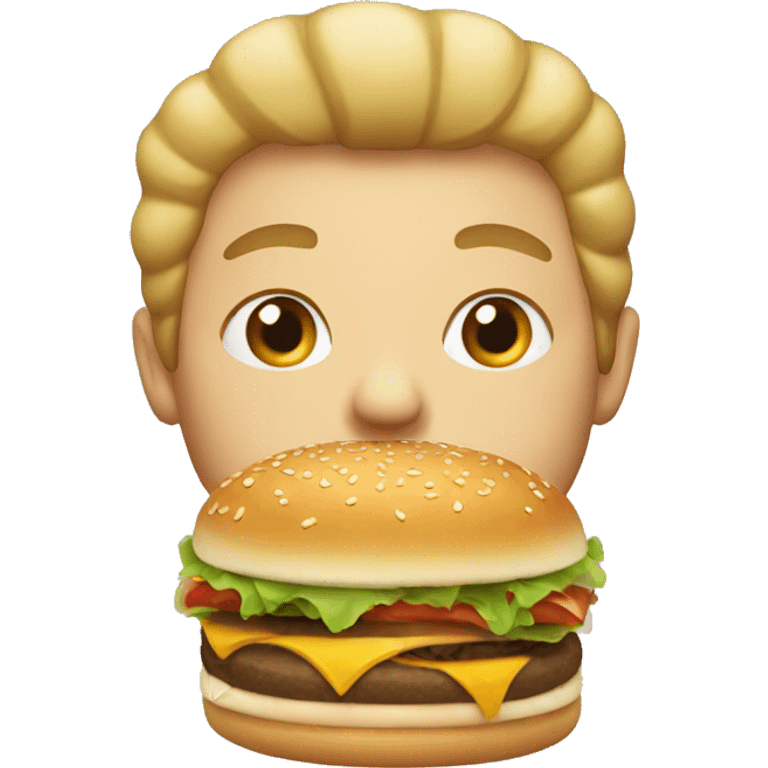 Eating hamburger emoji