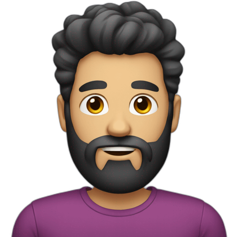 male with big black beard and a quiff emoji