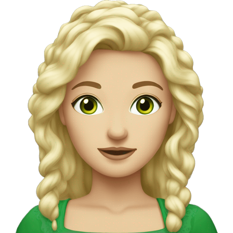 bulgarian blonde woman green eyes traditional top emoji